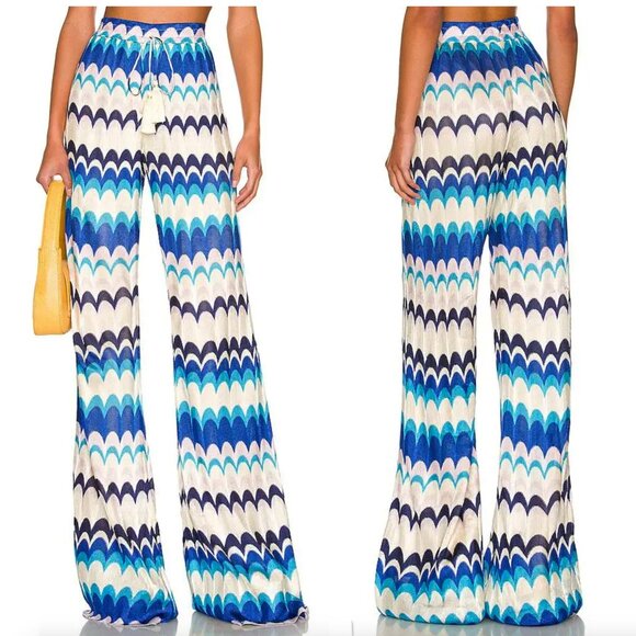 Alexis Blue and White Wide Leg Pants - Picture 3 of 11